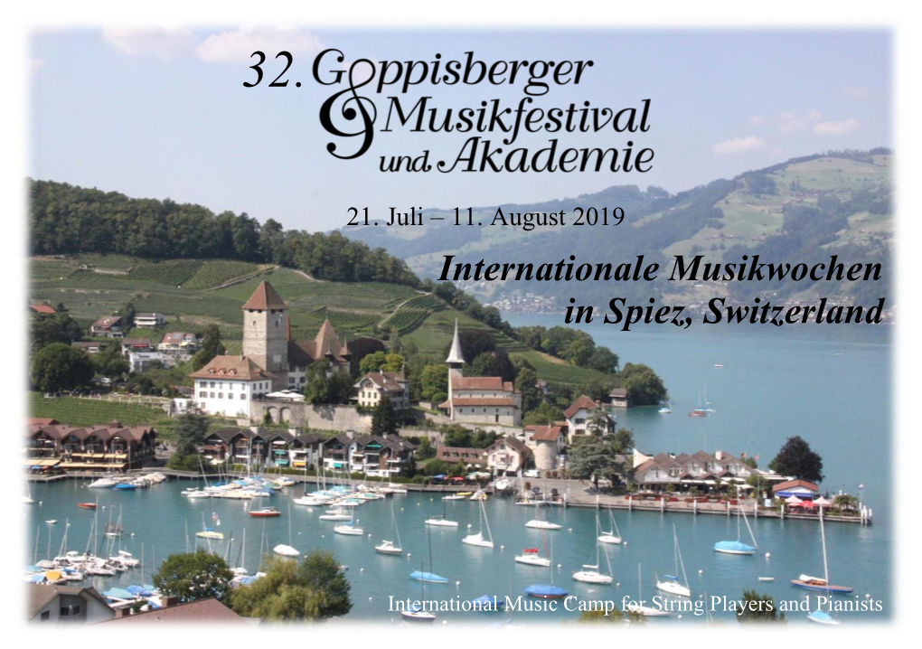 Internationale Musikwochen in Spiez, Switzerland