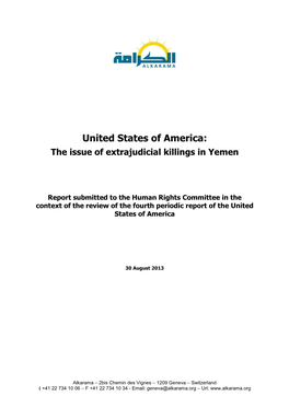 United States of America: the Issue of Extrajudicial Killings in Yemen