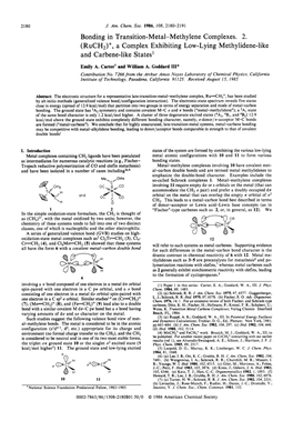 A Complex Exhibiting Low-Lying Methylidene-Like and Carbene-Like States'