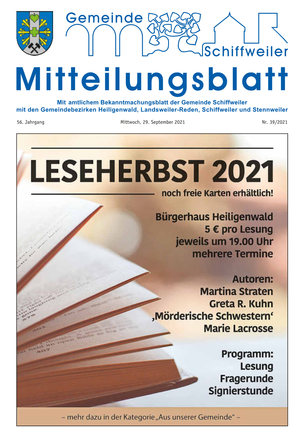 56. Jahrgang Mittwoch, 1. September 2021 Nr. 35/2021