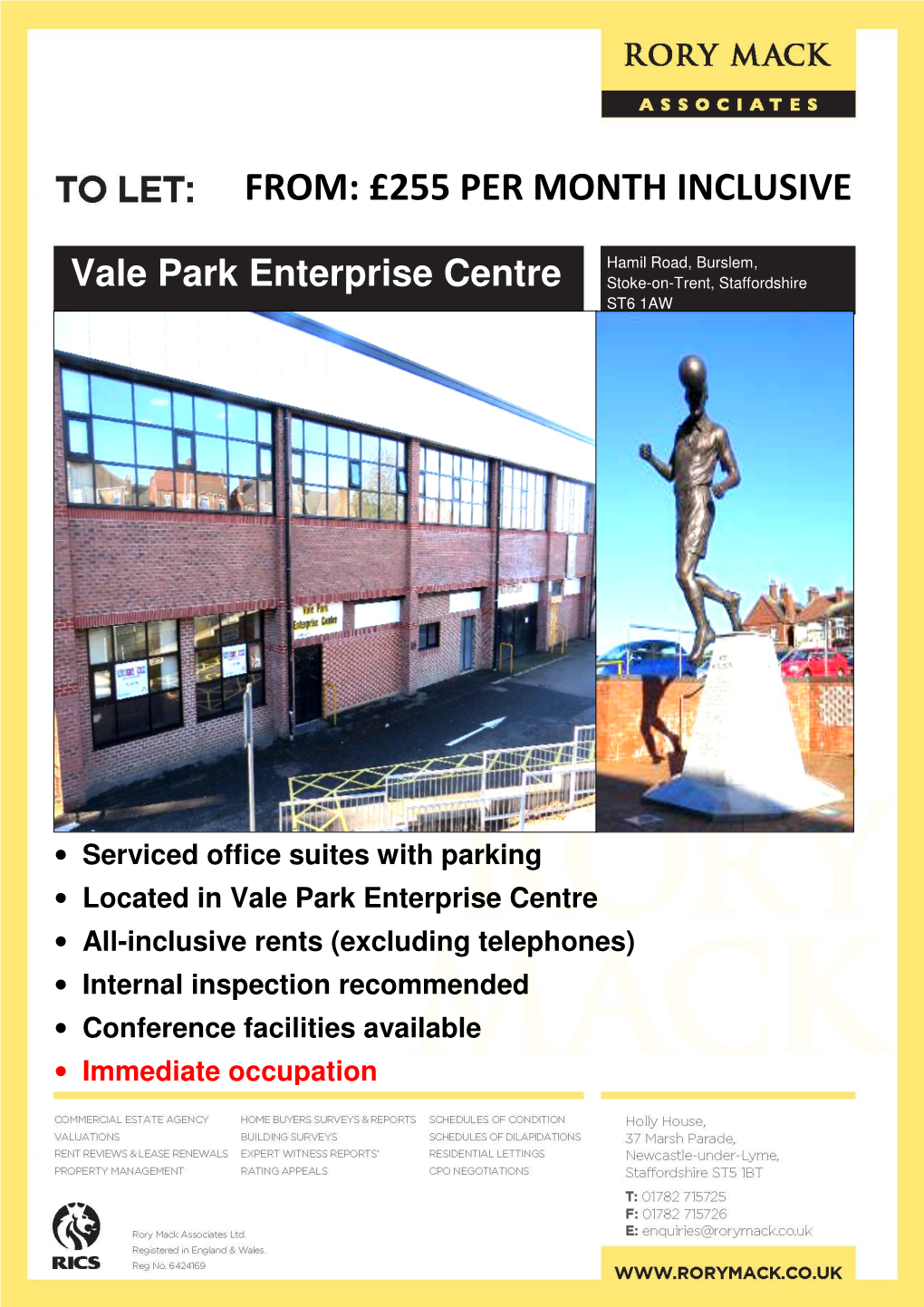 Vale Park Enterprise Centre Stoke-On-Trent, Staffordshire ST6 1AW