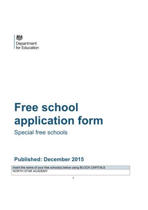 Free School Application Form