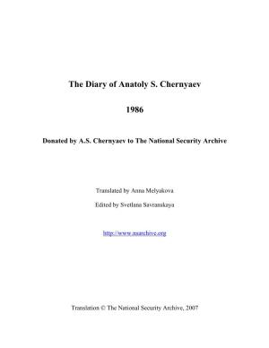 The Diary of Anatoly S. Chernyaev 1986