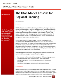 The Utah Model: Lessons For
