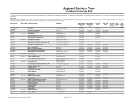 Regional Business News Database Coverage List