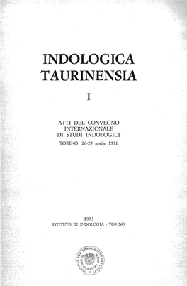 Indologica Taurinensia