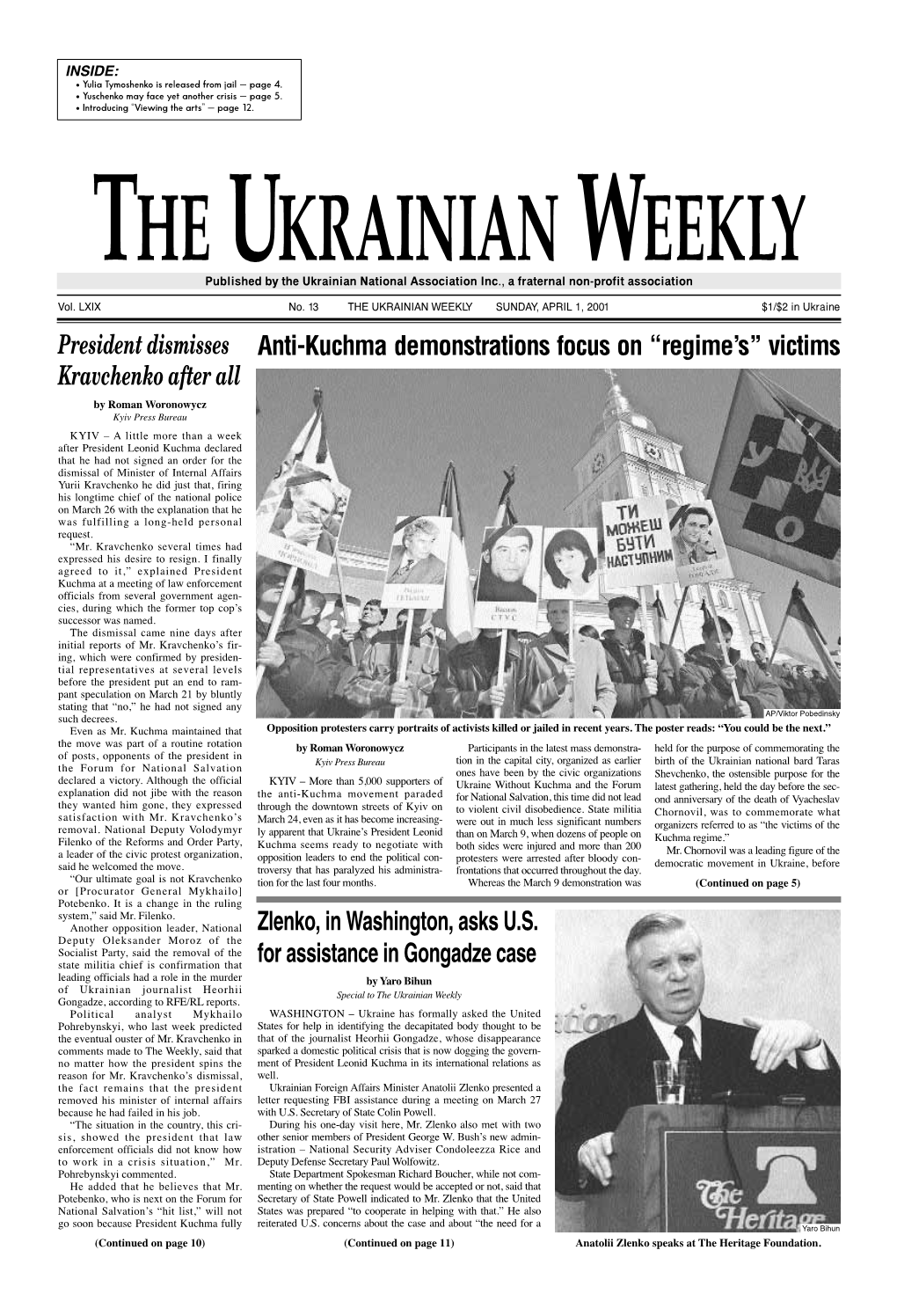 The Ukrainian Weekly 2001, No.13