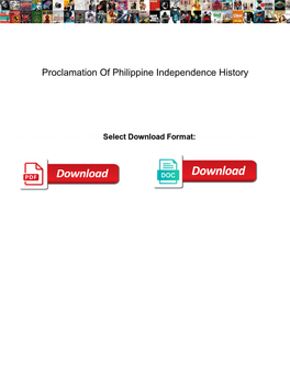 Proclamation of Philippine Independence History