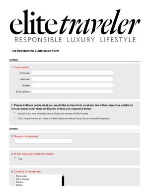 Top Restaurants Submission Form