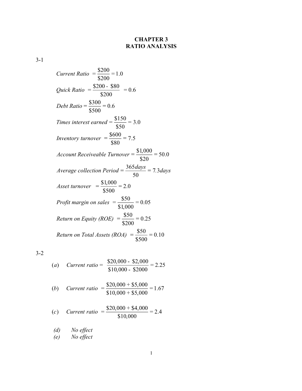 Chapter 3 Ratio Analysis,Current Liabilities