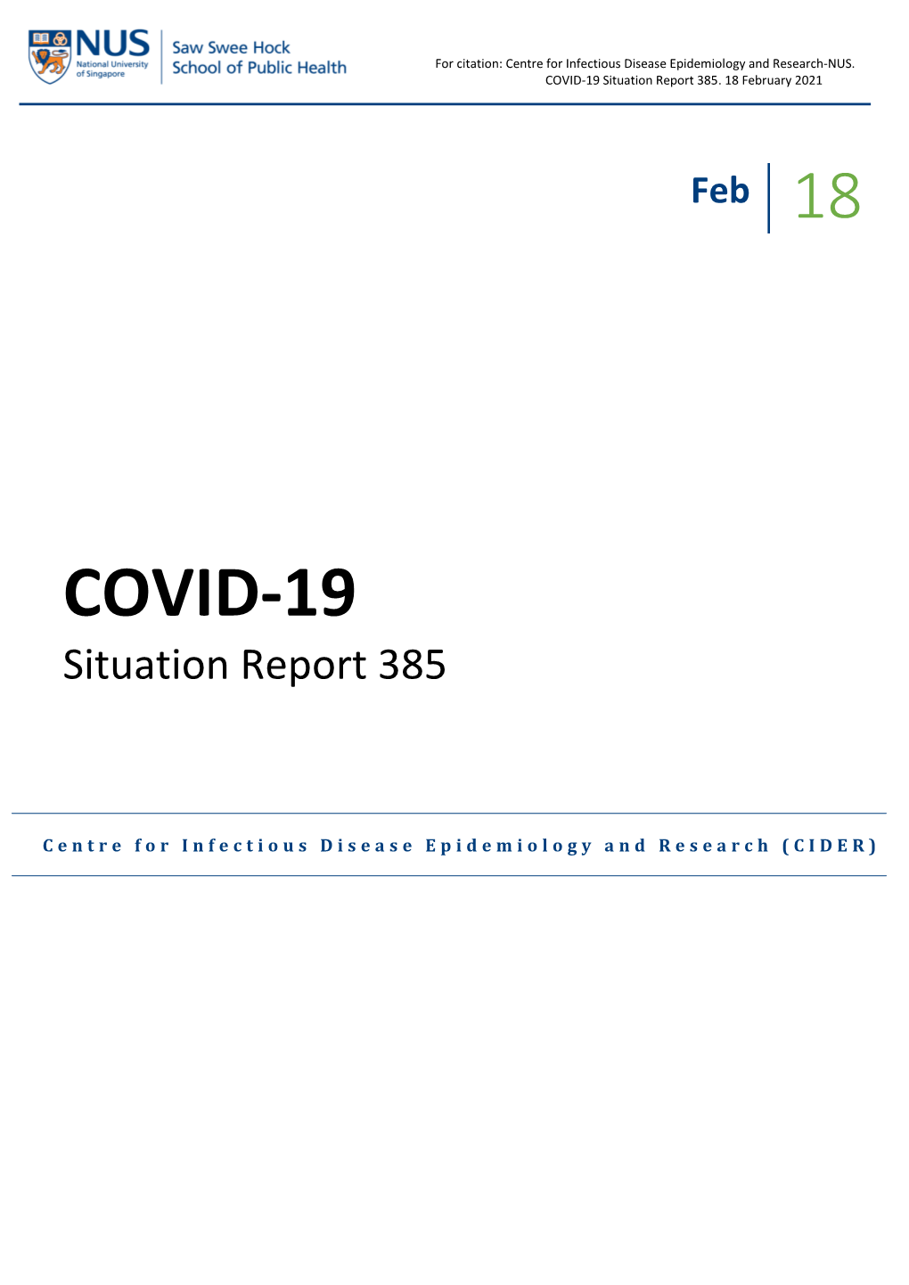 COVID-19 Situation Report 385