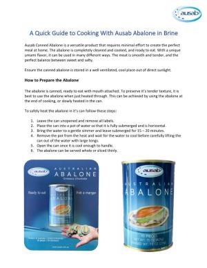 A Quick Guide to Cooking with Ausab Abalone in Brine