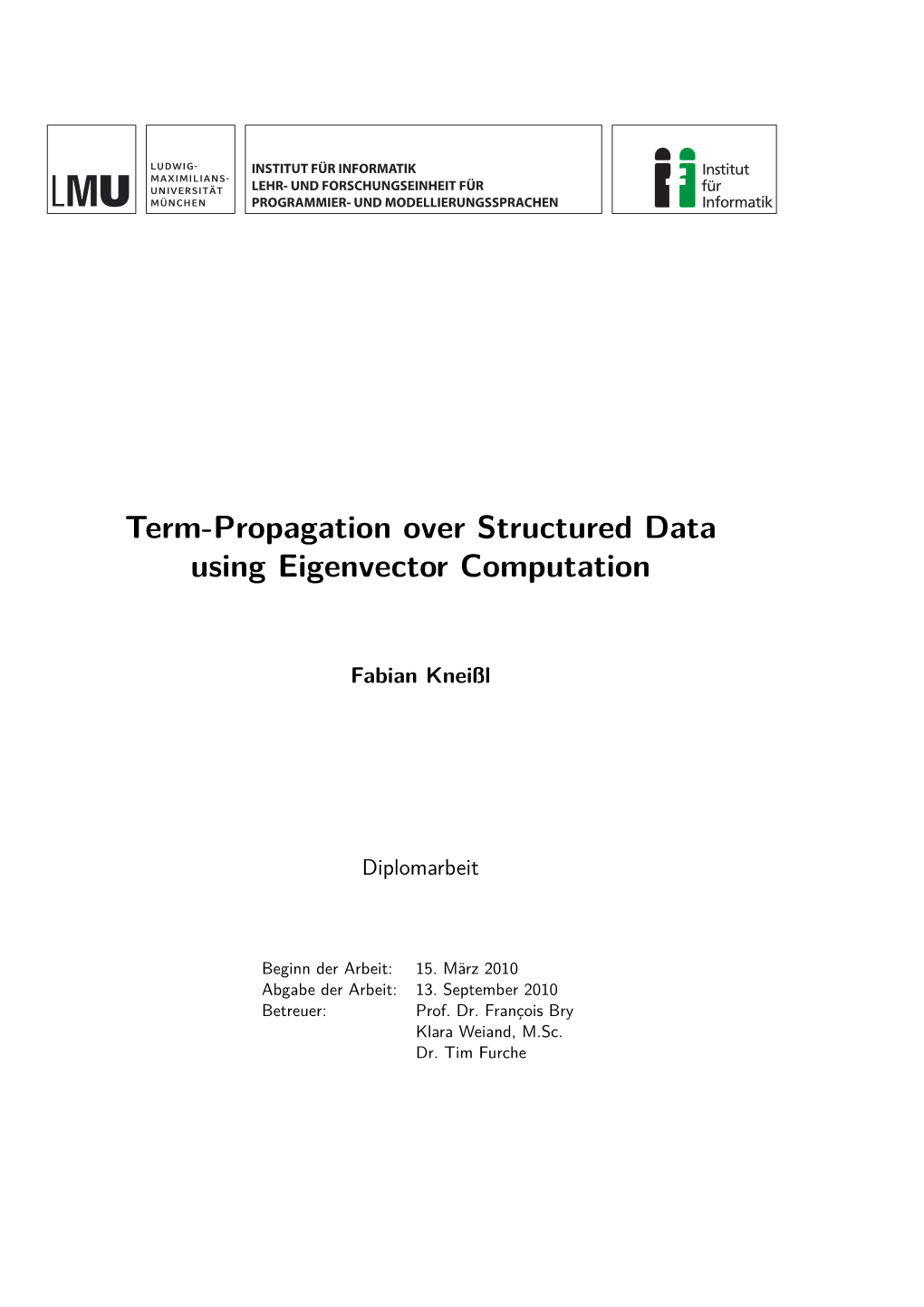 Term-Propagation Over Structured Data Using Eigenvector Computation