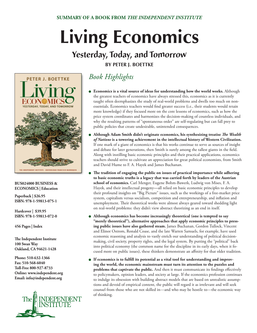 Living Economics Yesterday, Today, and Tomorrow by PETER J