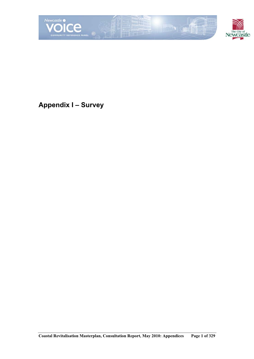 Appendix I – Survey