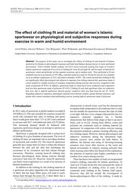 The Effect of Clothing Fit and Material of Women's Islamic Sportswear On