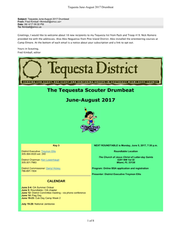 The Tequesta Scouter Drumbeat June-August 2017