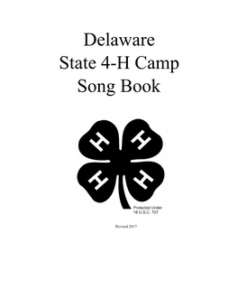 Delaware State 4-H Camp Song Book