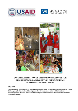 Commercialization of Improved Cookstoves for Reduced Indoor Air Pollution in Urban Slums of Northwest Bangladesh