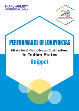 Report Performance of Lokayuktas 2018