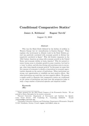 Conditional Comparative Statics