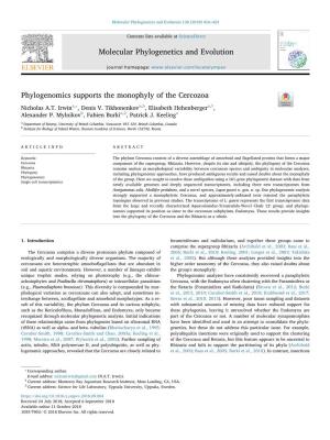Phylogenomics Supports the Monophyly of the Cercozoa T ⁎ Nicholas A.T