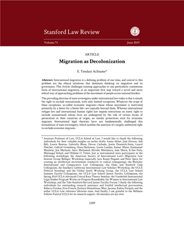 Migration As Decolonization