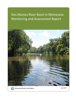 Des Moines River Basin in Minnesota Monitoring and Assessment Report