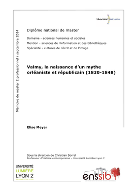 Valmy, La Naissance D'un Mythe Orléaniste Et Républicain (1830-1848)