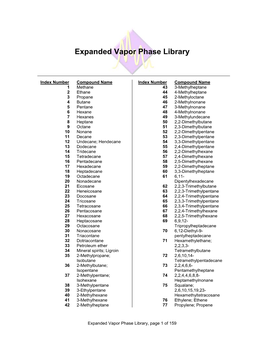 Expanded Vapor Phase Library