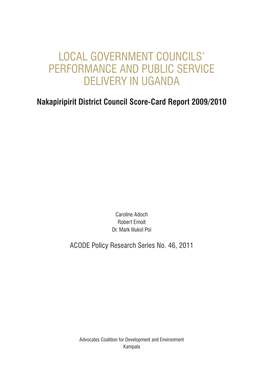 Nakapiripirit District Council Score-Card Report 2009/2010