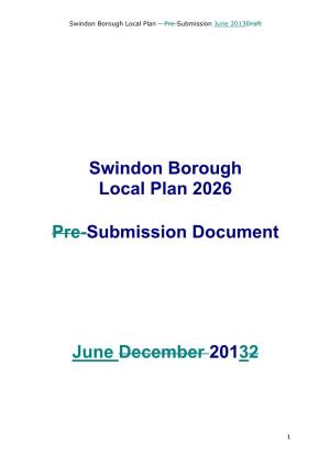 Swindon Borough Local Plan 2026 Pre-Submission Document June