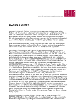 Marika Lichter Vita 2020