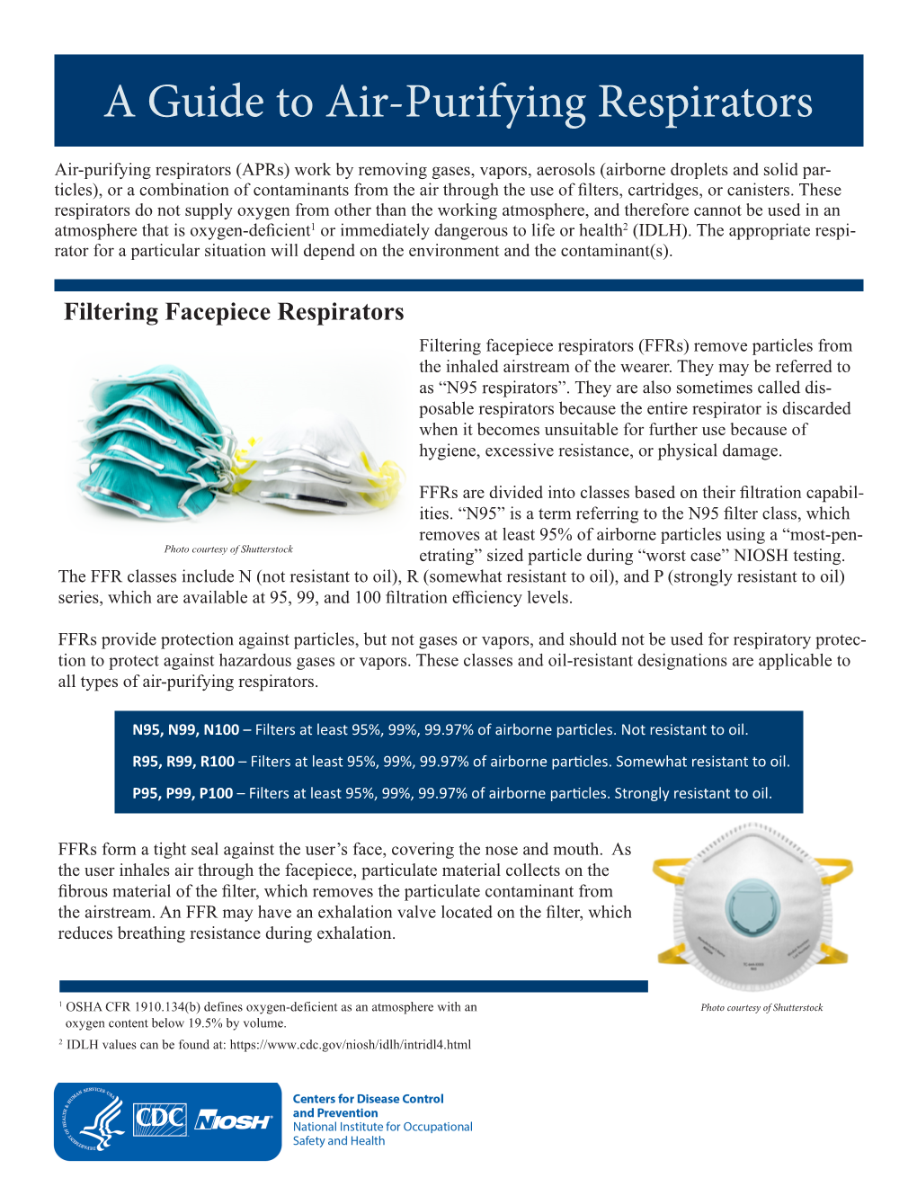 NIOSH a Guide to Air-Purifying Respirators