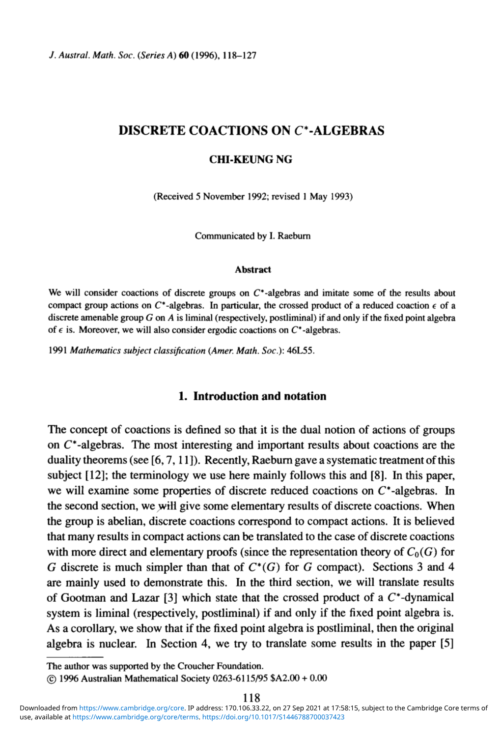 Discrete Coactions on C*-Algebras