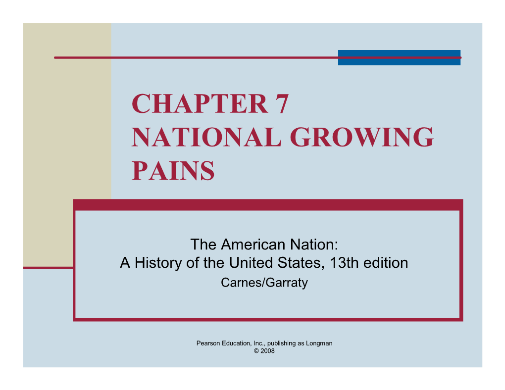 Chapter 7 National Growing Pains