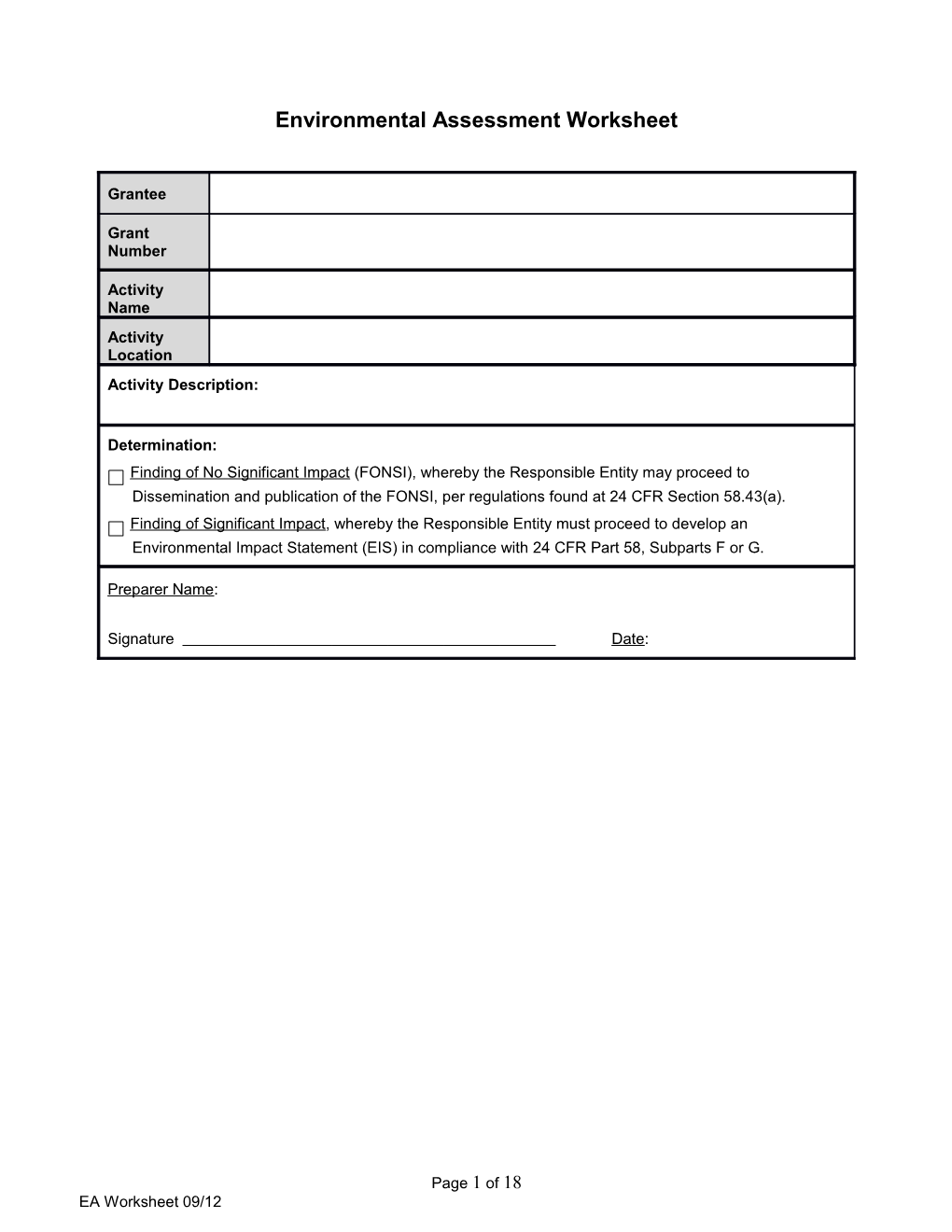 Environmental Review Information Sheet: Tiered Reviews s1