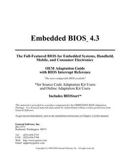 Embedded BIOS 4.3 For