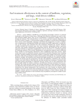 Fuel Treatment Effectiveness in the Context of Landform, Vegetation, and Large, Wind-Driven Wildﬁres