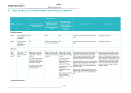 G Sites of Special Scientific Interest Screening Assessment