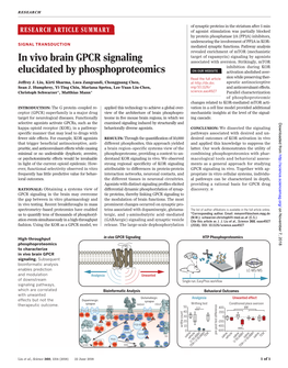 In Vivo Brain GPCR Signaling Elucidated by Phosphoproteomics Jeffrey J