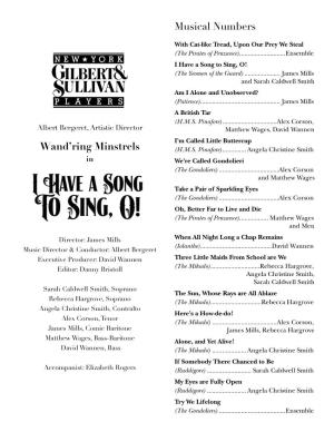 I Have a Song to Sing O! Program.Pdf