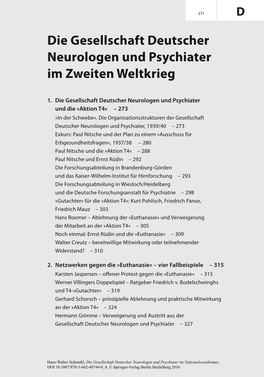 Die Gesellschaft Deutscher Neurologen Und Psychiater Im Zweiten Weltkrieg