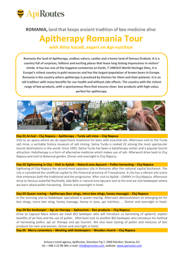 Apitherapy Romania Tour with Alina Varadi, Expert on Api-Nutrition