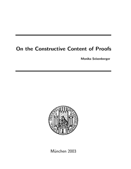 On the Constructive Content of Proofs