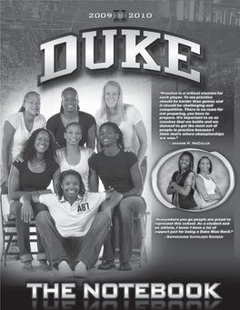 Notebook • Page 89 Noting the 2009-10 Blue Devils