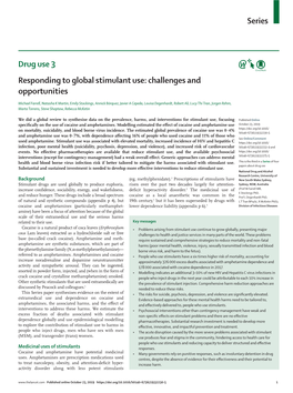 Responding to Global Stimulant Use: Challenges and Opportunities