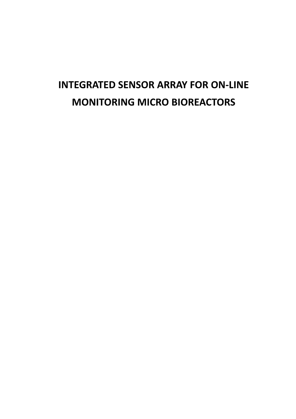 6 7 Integrated Sensor Array for On-Line Monitoring