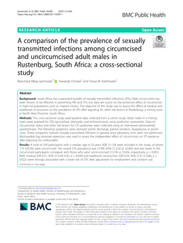 A Comparison of the Prevalence of Sexually Transmitted Infections