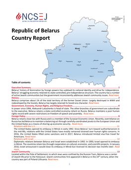 Republic of Belarus Country Report